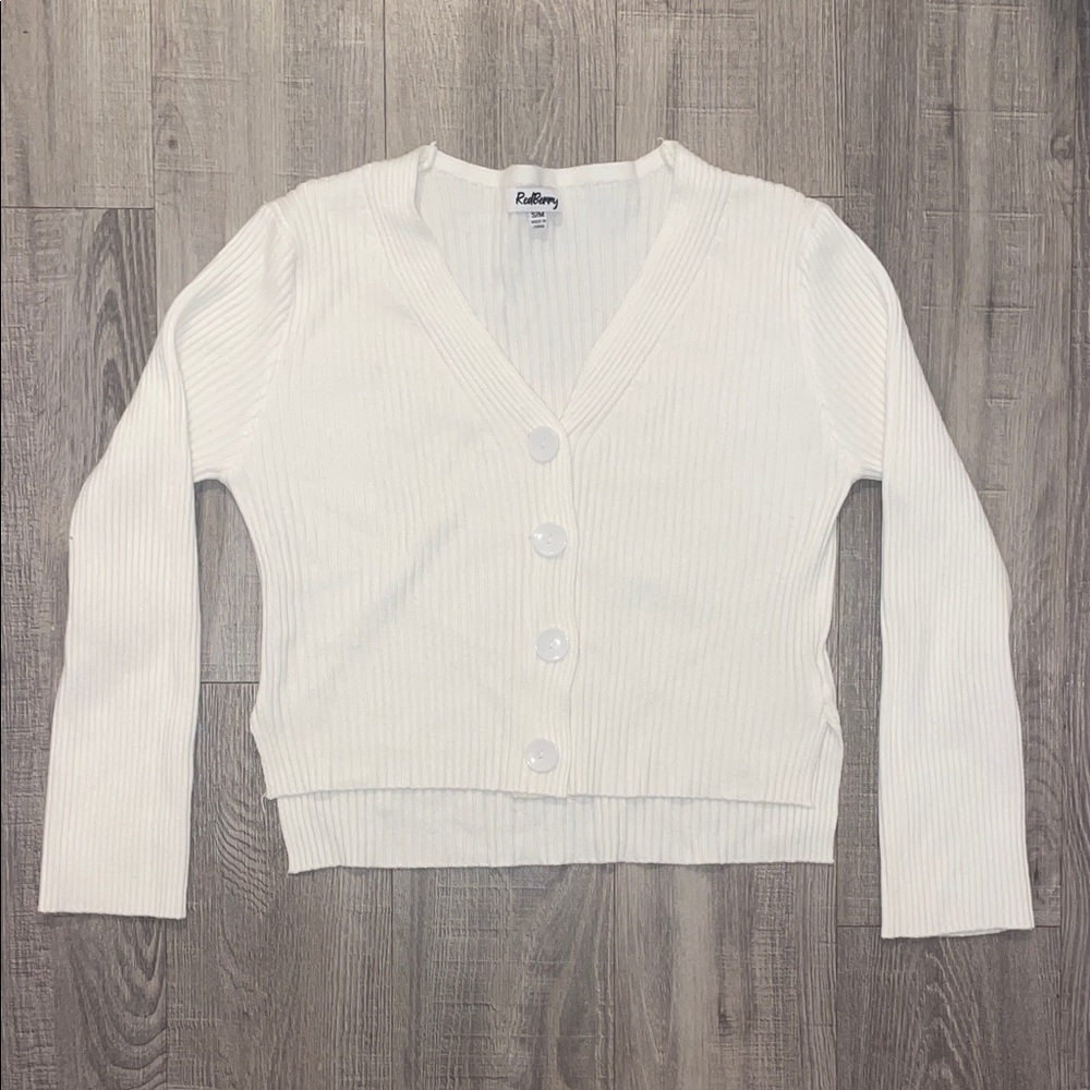 White Button-Up Cardigan